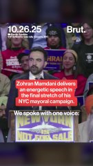 Zohran Mamdani delivers  an energetic speech in  the final stretch of his  NYC mayoral campaign.