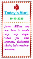 🇲🇰 Essence of Today’s Murli 30 October 2025 English in Male Voice| BRAHMA KUMARIS