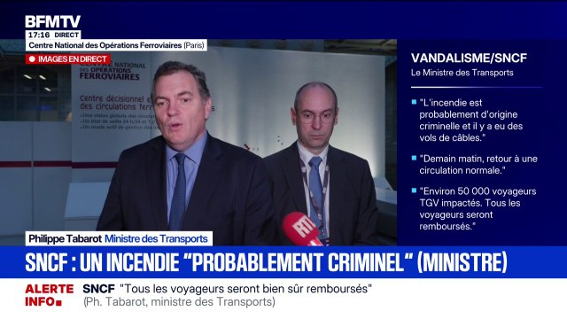 Acte de vandalisme sur le réseau SNCF: Nous sommes très dépendants du cours de certains métaux , déclare le ministre des Transports, Philippe Tabarot