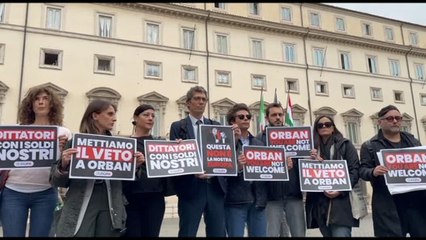 Flash-mob davanti a Palazzo Chigi: "Mettiamo il veto a Orban"