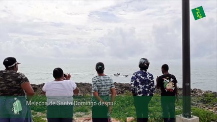 Melecon de Santo Domingo después del paso de la tormenta Melissa