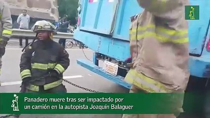 Panadero muere tras ser impactado por un camión en la autopista Joaquín Balaguer