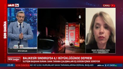 Yüksek İnşaat Mühendisi Başak Boduroğlu Yazıcı, yaşanan deprem hakkında bilgilendirdi.