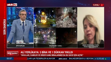 Yüksek İnşaat Mühendisi Başak Boduroğlu Yazıcı, yaşanan deprem hakkında bilgilendirdi.