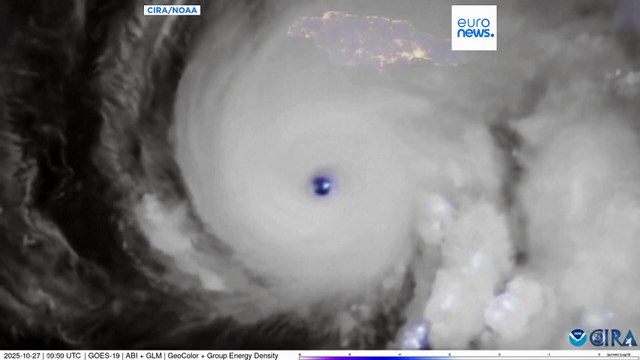 Satellite video shows Hurricane Melissa intensifying into a massive Category 5 near Jamaica