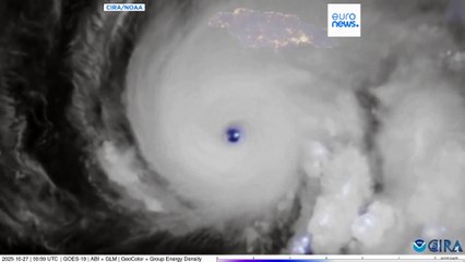 Satellite video shows Hurricane Melissa intensifying into a massive Category 5 near Jamaica