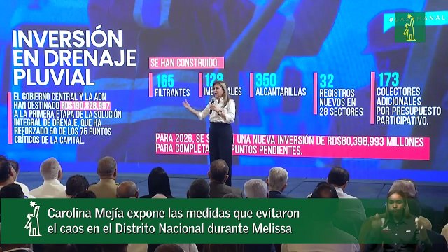 Carolina Mejía expone las medidas que evitaron el caos en el Distrito Nacional durante Melissa
