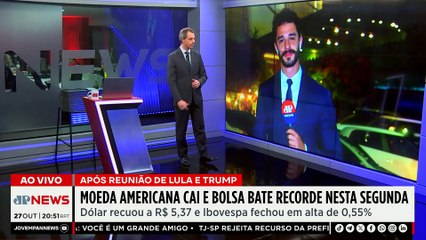 Bolsa bate recorde e dólar cai após reunião entre Lula e Trump