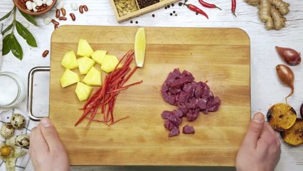 59. Salad with Pineapple Sauce and Veal