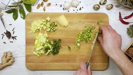 66. Salad with Cocktail Shrimp and Cucumber-Apple Dressing