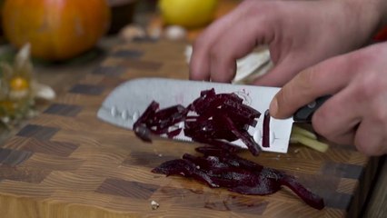 98 Beets and mushrooms rice noodles