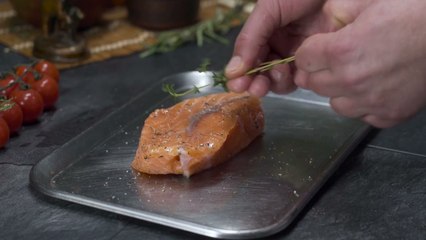 50 Steamed salmon with ginger sauce.