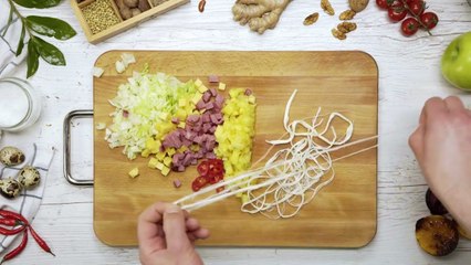 58. Tropical Salad in Pineapple Basket