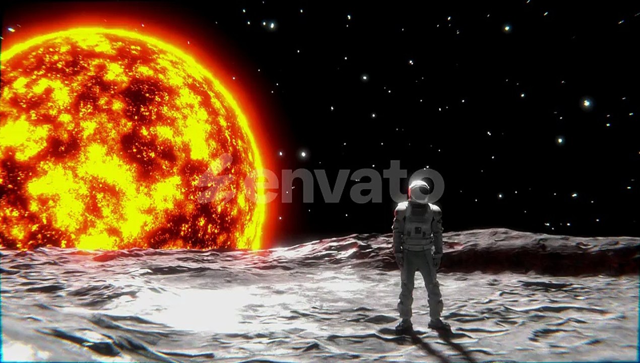 Happy Astronaut on the Moon Surface Loop Animation Satisfying Video