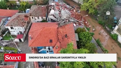 Sındırgı ilçesinde 6.1 büyüklüğünde deprem! Bazı binalar sarsıntıyla yıkıldı