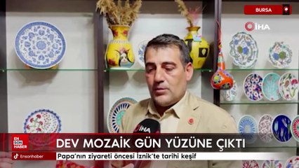Papa'nın ziyareti öncesi İznik'te tarihi keşif: Dev mozaik gün yüzüne çıkarıldı