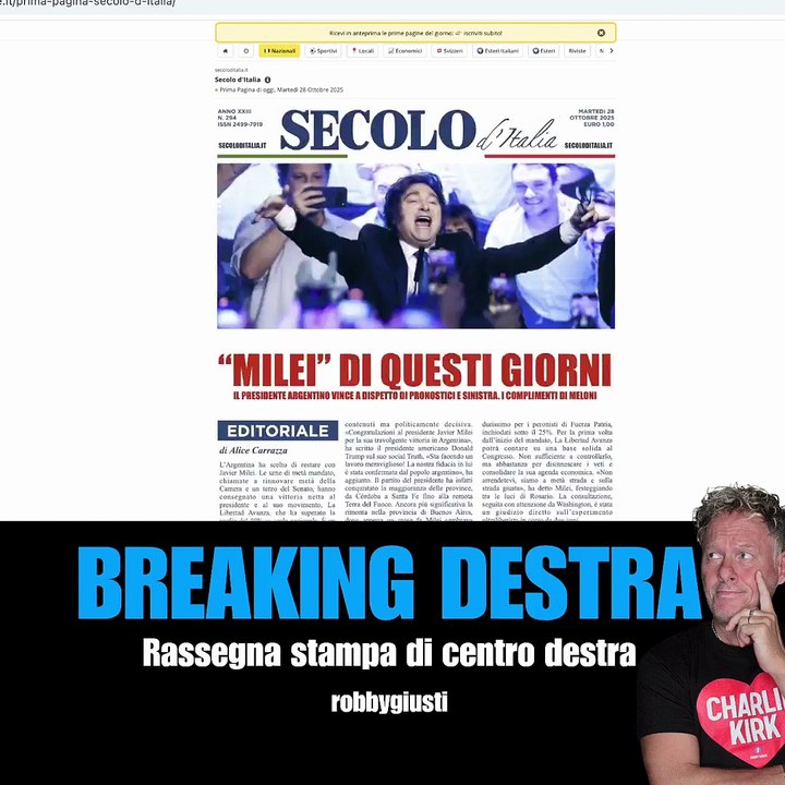 Robby Giusti - La Rassegna stampa dei quotidiani di centro destra by Robby Giusti  (28.10.25)