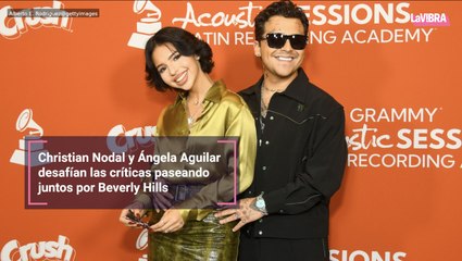 Christian Nodal y Ángela Aguilar desafían las críticas paseando juntos por Beverly Hills