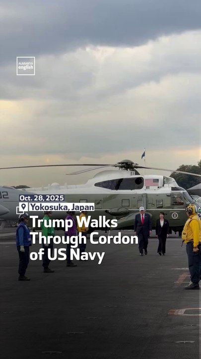 Trump Walks Through Cordon of US Navy