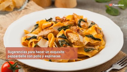 Sugerencias para hacer un exquisito pappardelle con pollo y espinacas