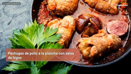 Pechugas de pollo a la plancha con salsa de higos
