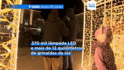 Jardim de Luz da Rainha Elisabeth no Parque do Castelo de Gödöllő convida-o para uma magnífica viagem no tempo