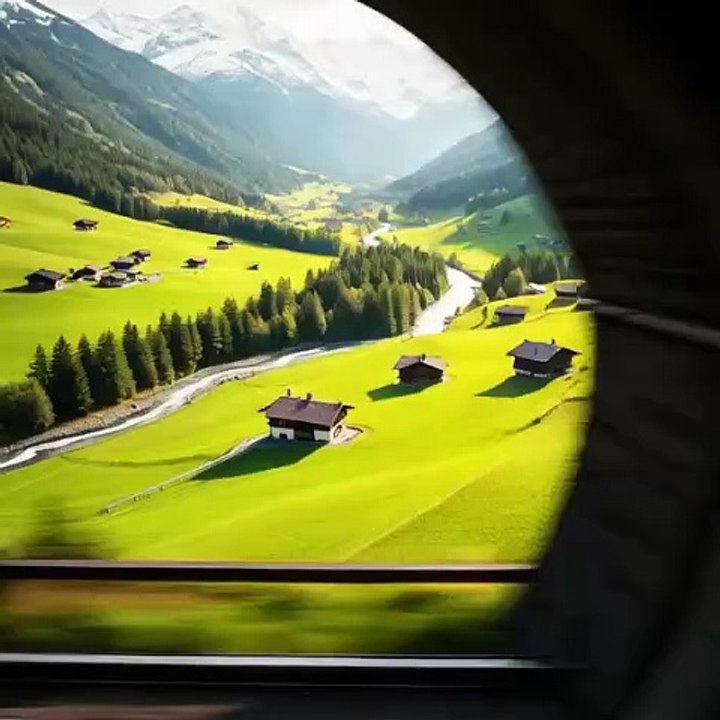 Swiss Paradise Express 🚞🇨🇭 | Scenic Train Journey You Won’t Believe! 🌄✨ #TravelGoals
