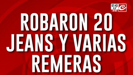 Pareja de mecheros fue filmada mientras robaba... ¡veinte pantalones de jean!