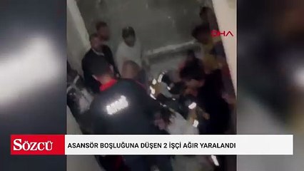 Asansör boşluğuna düşen 2 işçi ağır yaralandı