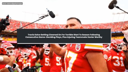 Travis Kelce Getting Clowned On For Terrible Start To Season Following Consecutive Game-Deciding Plays, Plus Injuring Teammate Xavier Worthy