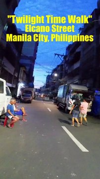 Twilight Time Walk Along Elcano Street in Manila City in the Philippines