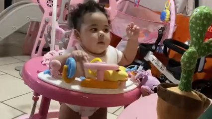 Cactus toy made the baby burst into tears in total confusion