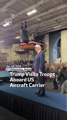 Trump Visits Troops Aboard US Aircraft Carrier