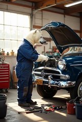 الدب القطبي قرر يشتغل ميكانيكي... بس شوفوا وش صار في النهاية! 😂🔧🐻‍❄️" "The Polar Bear Became a Mechanic... But Wait Till You See What Happens! 😂🔧🐻‍❄️
