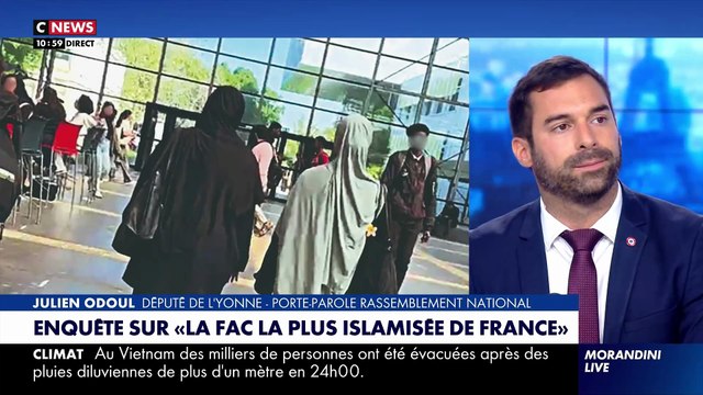 Révélation ce matin dans Morandini Live sur l’université de la Sorbonne Nord, présentée par Valeurs Actuelles comme le temple du communautarisme musulman: Repas halal, tags prosélytes, prières dans les couloirs - VIDEO