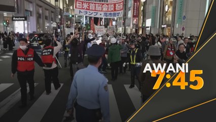Ratusan tunjuk perasaan bantah lawatan Trump ke Tokyo