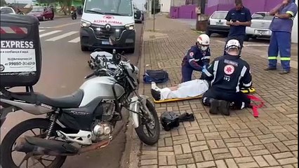 Motociclista quebra a perna após colisão com Saveiro no Brasmadeira