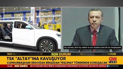 ALTAY teslim töreninde Togg sürprizi: Cumhurbaşkanı Erdoğan alana böyle geldi