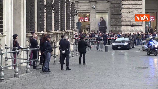 Il primo ministro ungherese Viktor Orbàn arriva a Palazzo Chigi per l'incontro con Meloni