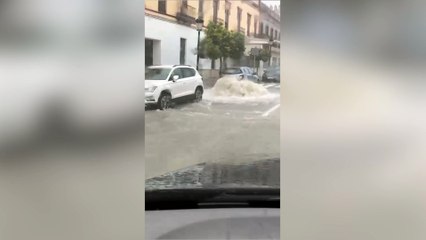 Las lluvias torrenciales provocan inundaciones en Marchena (Sevilla)