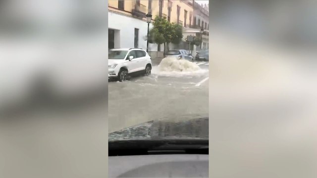 Las lluvias torrenciales provocan inundaciones en Marchena (Sevilla)