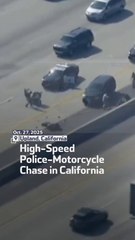 High-Speed Police-Motorcycle Chase in Ontario