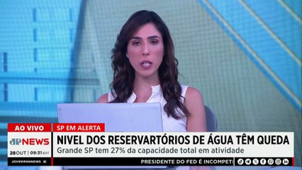 Reservatórios de São Paulo caem para 27% da capacidade, diz Sabesp