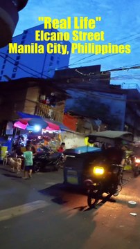 Real Life Along Elcano Street in Manila City in the Philippines