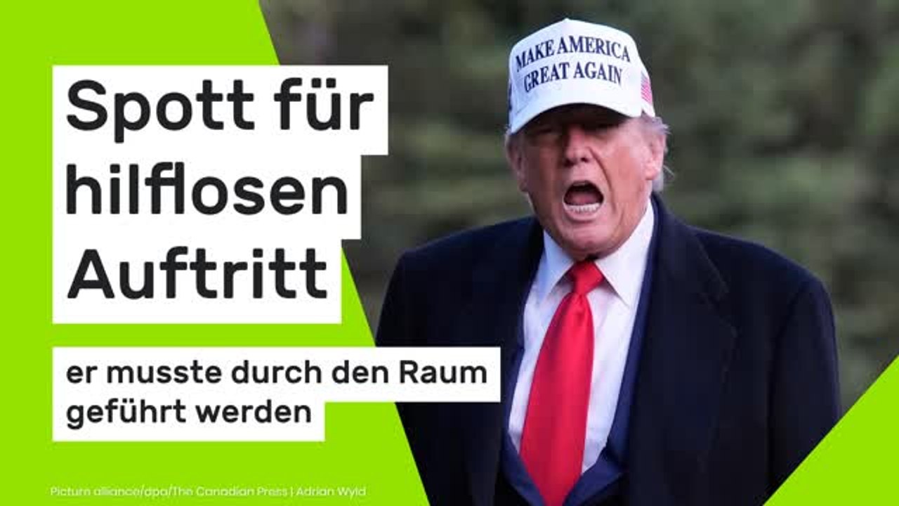 Donald Trump: Spott für hilflosen Auftritt - er musste durch den Raum geführt werden