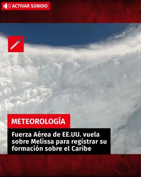 Fuerza Aérea de EE.UU. vuela sobre Melissa para registrar su formación sobre el Caribe