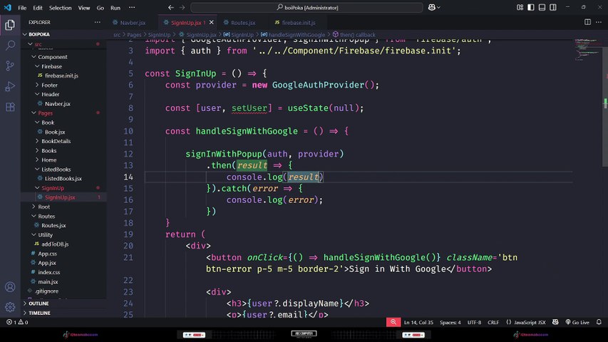 Display User Info & Sign Out in Firebase Auth | React Authentication Tutorial Bangla