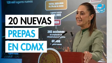 Sheinbaum anuncia 20 nuevas preparatorias en CDMX para diciembre