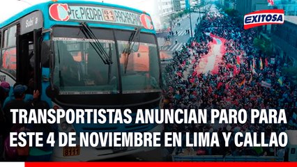 Transportistas anuncian paro para este 4 de noviembre en Lima y Callao: "Ante incumplimiento de acuerdos"