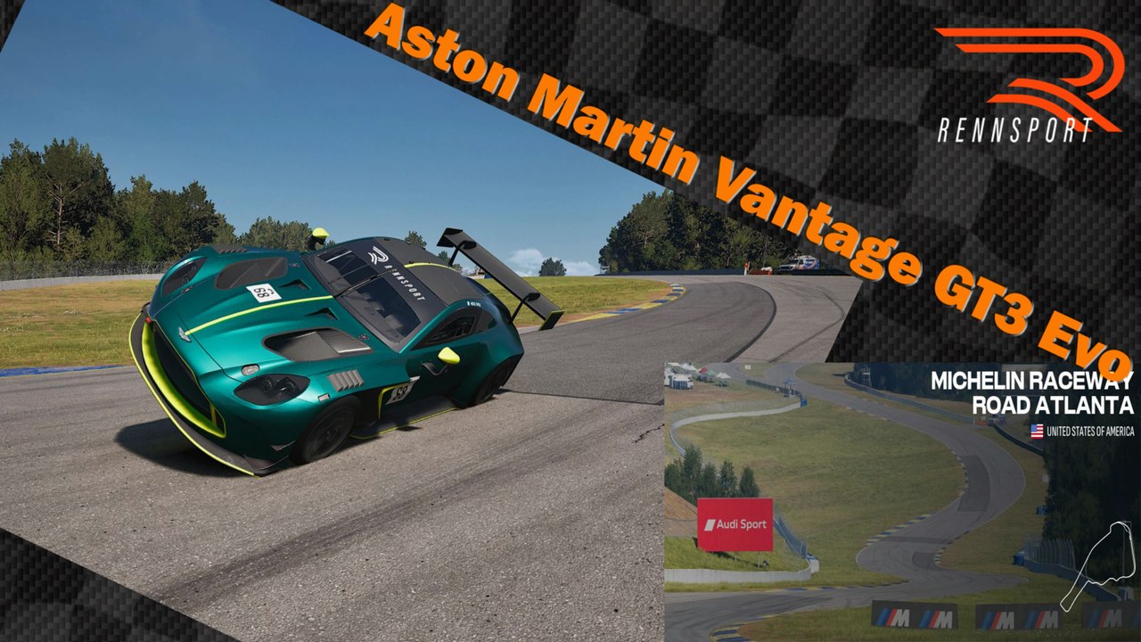 Tour de piste à  Road Atlanta (Petit Le Mans) en Aston Martin Vantage GT3 EVO sur Rennsport